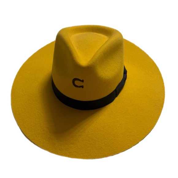 Charlie 1 Horse Accessories - Charlie 1 Horse Yellow Wool Western Hat with Black Band Size Small